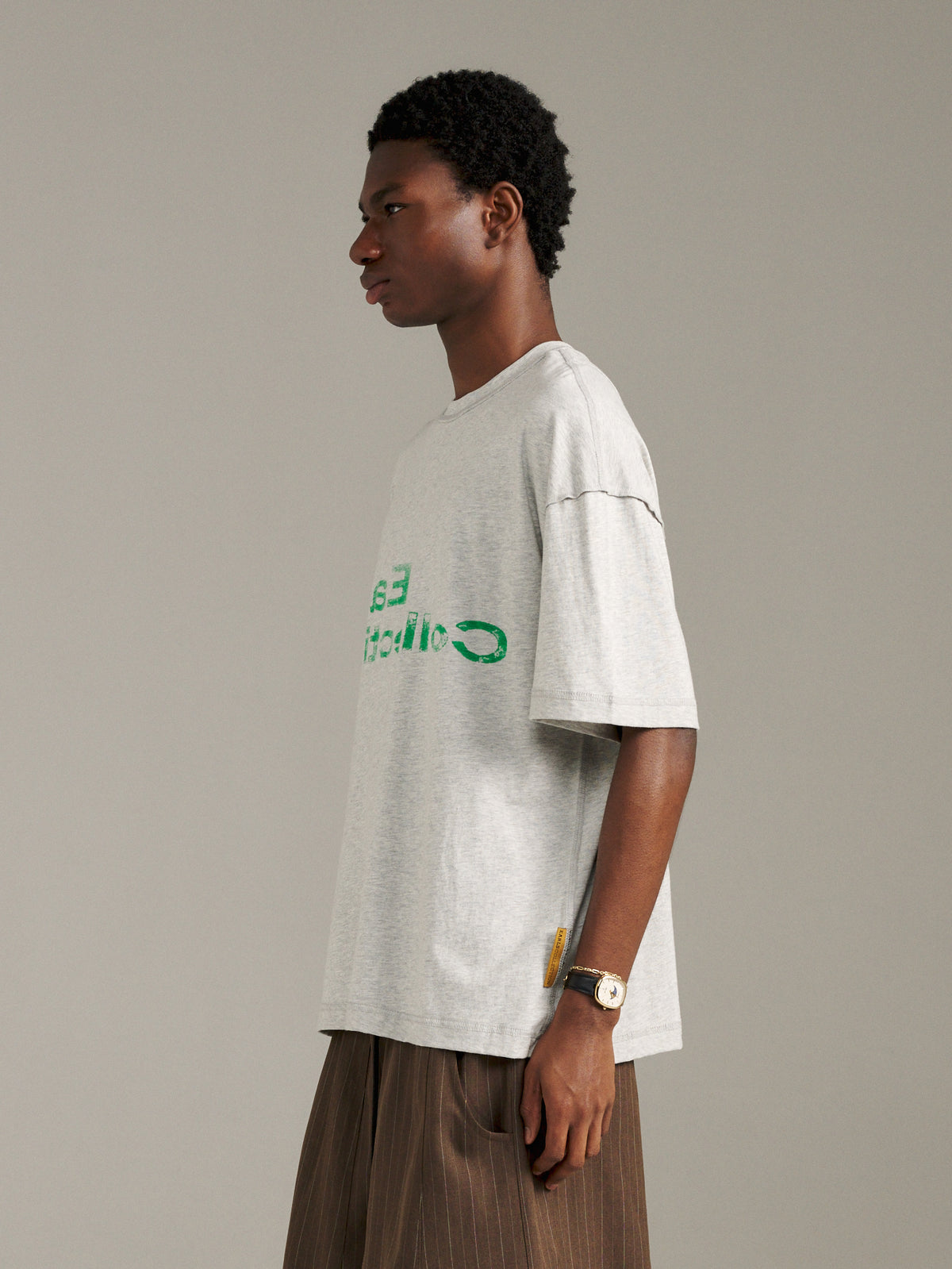 Reverse Logo Tee - Grey Marle