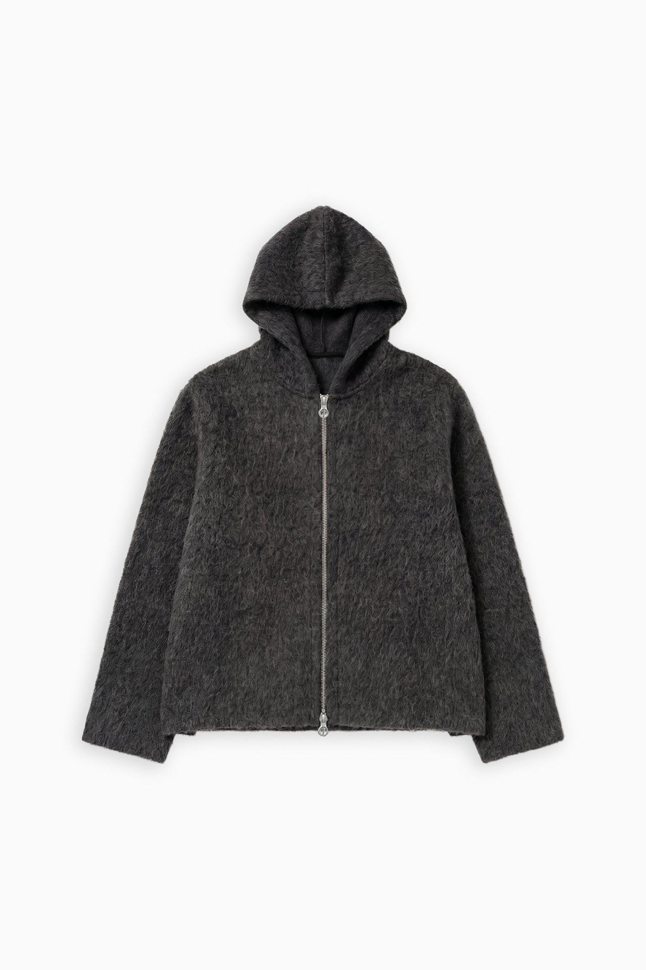 Furry Zip Hood - Brown