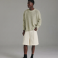 Linen Knit Crew - Green