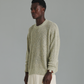 Linen Knit Crew - Green