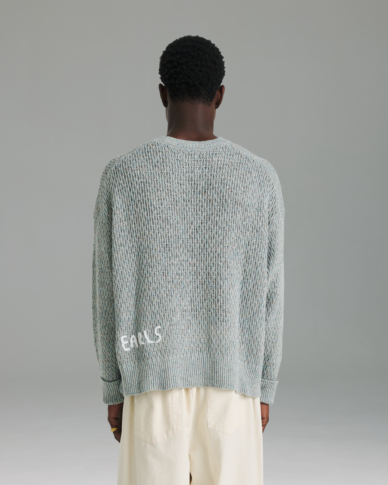 Linen Knit Crew - Blue
