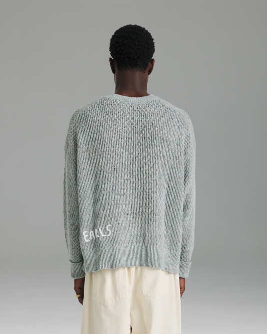 Linen Knit Crew - Blue