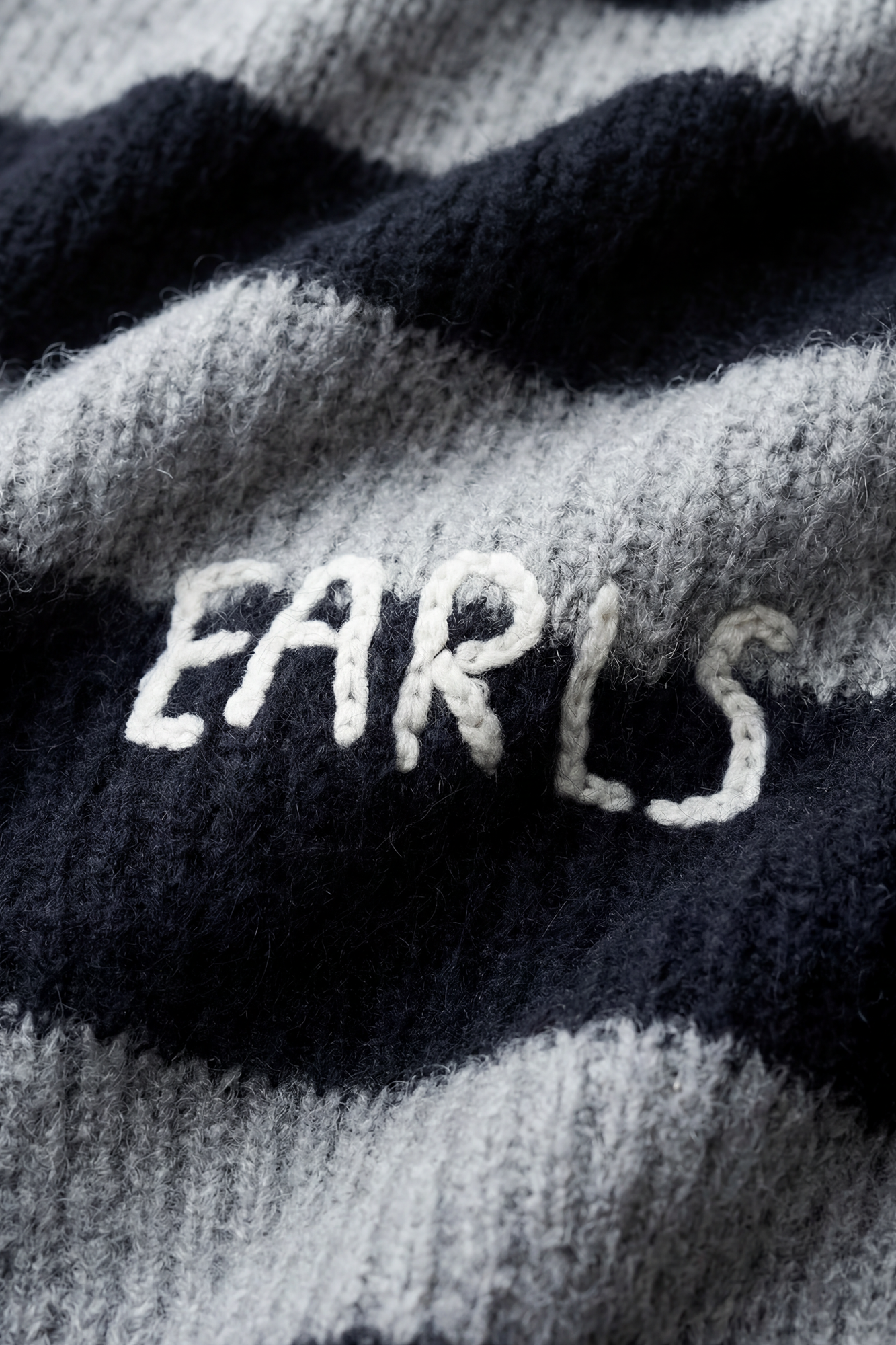 Stripe Mohair Knit - Black/Grey Marle
