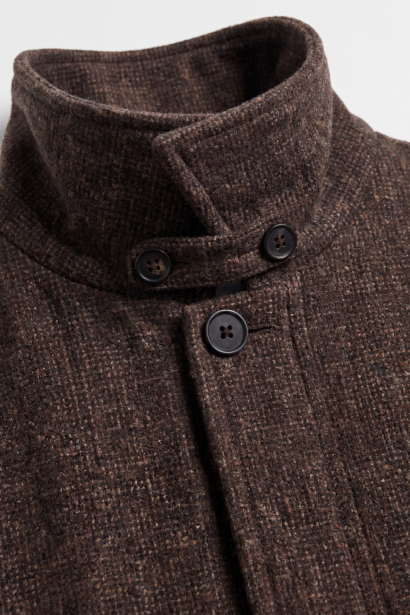Tweed Overcoat - Deep Brown